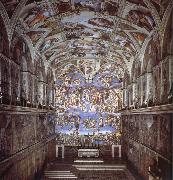 Michelangelo Buonarroti Sixtijnse chapel with the ceiling painting china oil painting reproduction